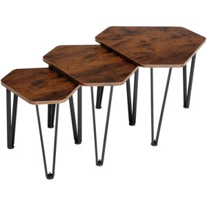 tectake 404734 odkládací stolek torquay – set - Industriální dřevo tmavé, rustikální - Industriální dřevo tmavé