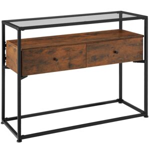 tectake 404690 konzolový stolek reading 101,5x41,5x80,5cm - Industriální dřevo tmavé, rustikální - Industriální dřevo tmavé