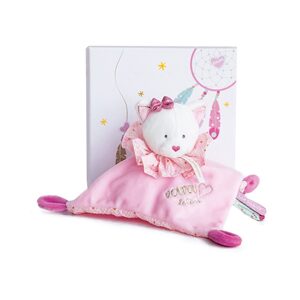 Doudou et Compagnie Paris Doudou Dárková - plyšový spinkáček růžová kočka 20 cm