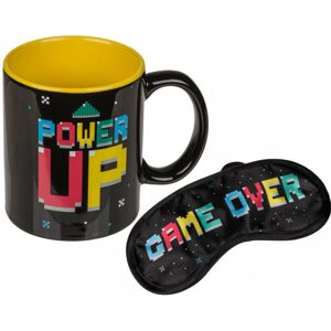 Hrnek a maska na oči Power Up/Game Over