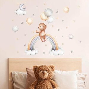 Samolepky na zeď - medvídek s balónky