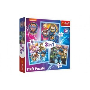 Trefl Puzzle 3v1 Mocná štěňata Tlapková patrola/Paw Patrol 20x19,5cm v krabici 28x28x6cm