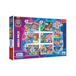 Trefl Puzzle 10v1 Šťastný den psů Tlapková Patrola/Paw Patrol v krabici 40x27x6cm