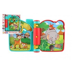 Teddies Knížka hrací edukační safari plast na baterie se zvukem v krabičce 21x23x5cm 6m+