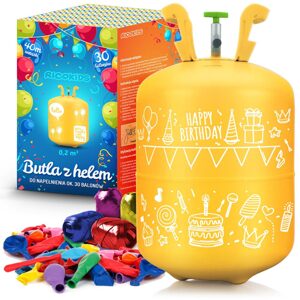 Ricokids Heliová láhev 0,20 m3 s balónky a stuhou