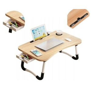 Skládací stolek pod notebook - 60 x 40 cm - hnědý