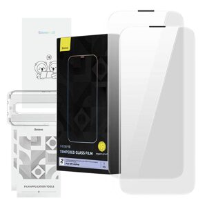 Baseus Tvrzené sklo Baseus Corning pro iPhone 14 Pro se zabudovaným prachovým filtrem