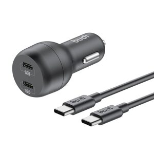 Budi Nabíječka do auta 2x USB-C Budi 108RTT, 40W, PD + kabel USB-C na USB-C (černá)