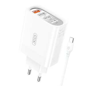 XO Nástěnná nabíječka XO L110 s kabelem USB-C, 18 W (bílá)