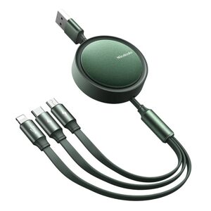 Mcdodo Kabel USB Mcdodo CA-7252 3v1 zatahovací 1,2m zelený