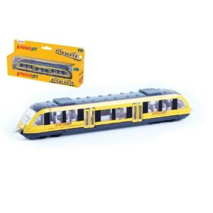Rappa Vlak žlutý RegioJet kov/plast 17cm na volný chod v krabičce 21x9,5x4cm