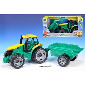 Lena Traktor plast bez lžíce a bagru s vozíkem v krabici