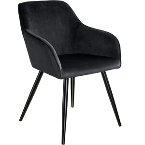 tectake 403657 židle marilyn sametový vzhled černá - černá - černá