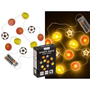 Světelný řetěz, Sportovní míče, s LED, s časovačem, délka: 1,60 m, pro baterie typu mignon (AA), v dárkové krabici