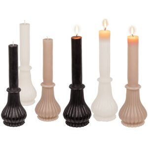 Klasická svíčka s voskovou základnou, chic, černá, světle hnědá, bílá, 320g