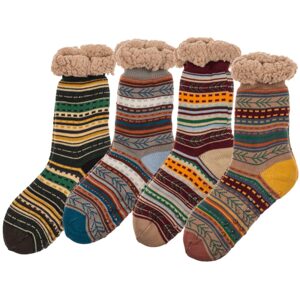 Pohodlné dámské ponožky, podzimní barvy II, univerzální velikost, 140 g, 100% Polyakryl, 4 různé barvy s hlavičkovou kartou