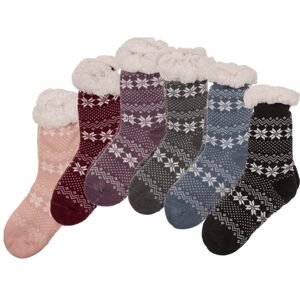 Pohodlné dámské ponožky, ledový květ a tečky, univerzální velikost, 140 g, 100% Polyakryl, 6 barevných variant s hlavičkovou kartou.