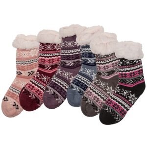 Pohodlné dámské ponožky, Ledový květ a pruhy, univerzální velikost, 140 g, 100% polyakryl, 6 barev s hlavičkovou kartou