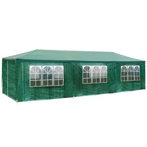 tectake 404821 skládací pavilon elasa 9x3m s 8 bočními stěnami - zelená - zelená