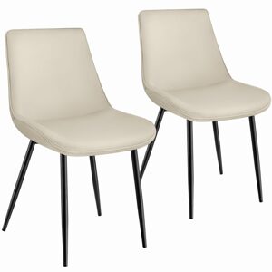 tectake 404921 sada 2 židlí monroe v sametovém vzhledu - krémová - krémová
