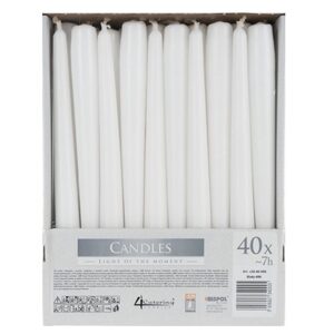 Sada stolních svíček kuželové - bílá - 40 Ks (ISO)