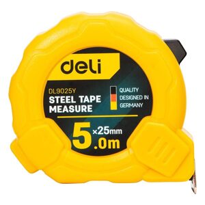 Deli Tools Ocelové měřicí pásmo 5 m/25 mm Deli Tools EDL9025Y (žluté)