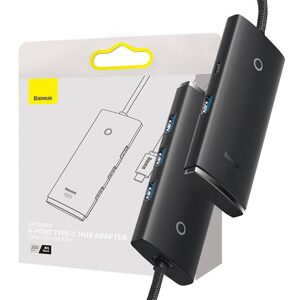 Baseus Rozbočovač 4v1 Baseus Lite Series USB-C na 4x USB 3.0 + USB-C, 2m (černý)