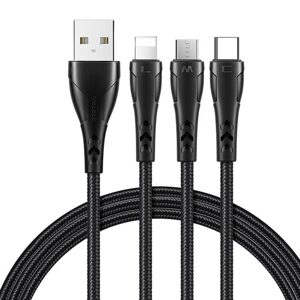 Mcdodo Kabel 3v1 USB na USB-C / Lightning / Micro USB, Mcdodo CA-6960, 1,2 m (černý)