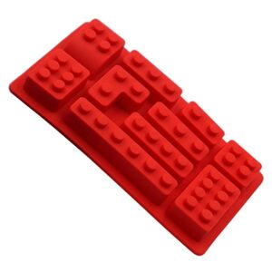 Silikonová forma na pečení červená - kostky dětské stavebnice
