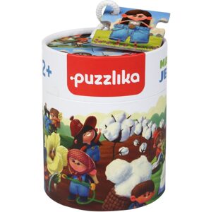 Puzzlika 14231 Výroba džínů - naučné dějové puzzle 15 dílků