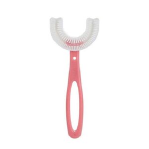 Zubní kartáček pro děti 6-12let ve tvaru U - růžový