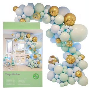 bHome Velká sada balónků na girlandu zeleno-zlatá 113 ks