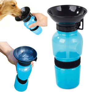 Verk Group Cestovní lahev pro psy s miskou 0,5L modrá