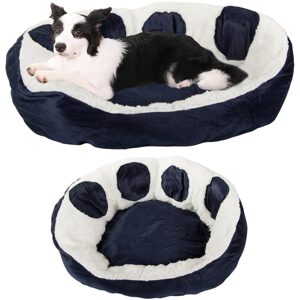 Verk Group Měkká plyšová postel pro psy a kočky 60cm, hnědá či námořnická modrá