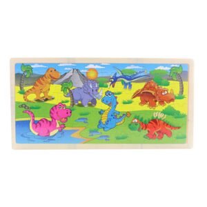 Dřevěné puzzle dino 96 dílků