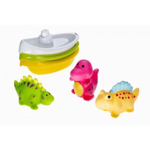 Profibaby Lodičky 3ks + dinosaurus 3ks do vody stříkací plast mix druhů v sáčku 17x24cm 0m+