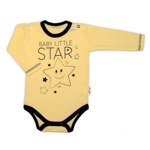 Baby Nellys Body dlouhý rukáv, žluté, Baby Little Star - 80 (9-12m)