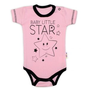 Baby Nellys Body krátký rukáv Baby Nellys, Baby Little Star - růžové - 50 (0-1m)