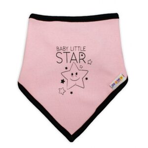 Baby Nellys Dětský bavlněný šátek na krk Baby Nellys, Baby Little Star - růžový