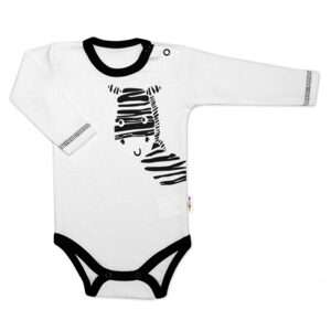 Baby Nellys Body dlouhý rukáv, bílé, Zebra, vel. 62 - 80 (9-12m)