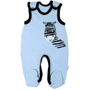 Baby Nellys Kojenecké bavlněné dupačky Baby Nellys, Zebra - modré - 62 (2-3m)