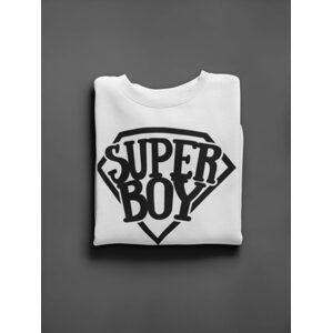 KIDSBEE Super dětská klučičí mikina Super Boy - bílá, vel. 98