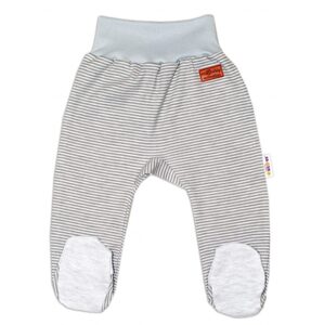 Baby Nellys Kojenecké polodupačky Monkey - proužky/sv. šedý melírek - 56 (1-2m)