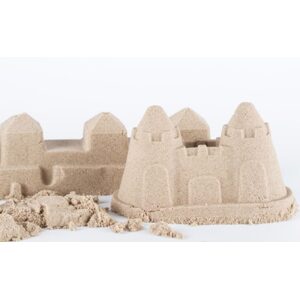 Adam Toys Kinetický písek - přírodní - 3kg + formičky + pískoviště, Adam Toys