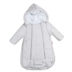 Baby Nellys Kombinézka s kapucí do autosedačky, kočárku Lux Baby Nellys ®prošívaná - šedá - 56 (1-2m)