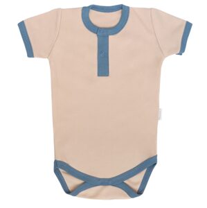 Mamatti Bavlněné body polo kr. rukáv, Dinosaurus- krémové - 68 (3-6m)