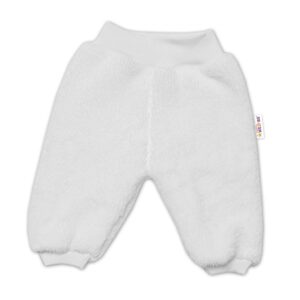 Baby Nellys Kojenecké chlupáčkové tepláčky Cute Bunny - bílá, vel. 74 - 80 (9-12m)