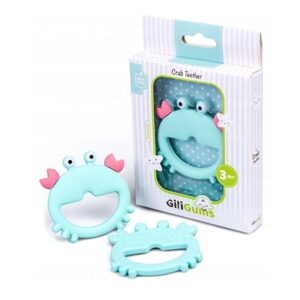 GiliGums Dětské silikonové kousátko Crab Teether, 3m+, 1 ks, mátový