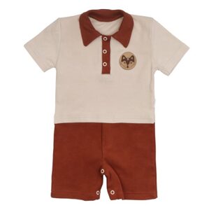 Mamatti Body s nohavičkami Baby Fox - béžová/hnědá, vel. 86 - 80 (9-12m)