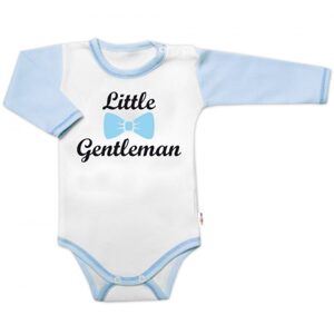 Baby Nellys Body dl. rukáv s vtip. textem Baby Nellys, Little Gentleman, kluk - 74 (6-9m)